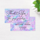 dank je voor je aankoop nep glinster opaal visitekaartje (Bureau)