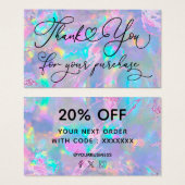 dank je voor je aankoop opaal textuur visitekaartje (Voorkant /achterkant)