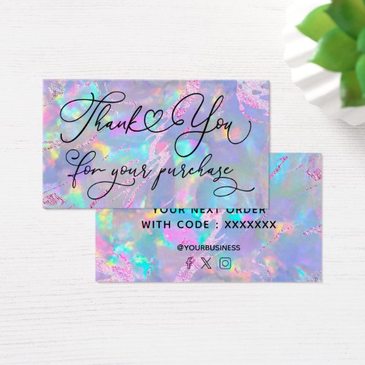 dank je voor je aankoop opaal textuur visitekaartje (Bureau)