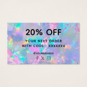 dank je voor je aankoop opaal textuur visitekaartje (Achterkant)