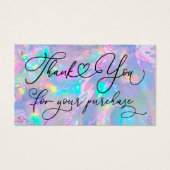 dank je voor je aankoop opaal textuur visitekaartje (Voorkant)