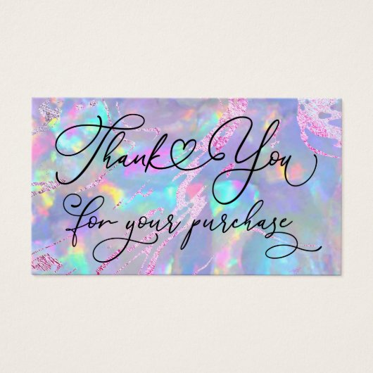 dank je voor je aankoop opaal textuur visitekaartje (Voorkant)