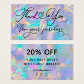 dank je voor je aankoop paarse opaal visitekaartje (Voorkant /achterkant)