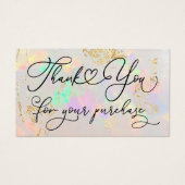 dank je voor je aankoop witte opaal visitekaartje (Voorkant)