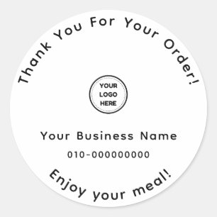 Dank je voor je bestelling catering ronde sticker