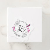Dank je voor je bestelling met roze vlinder bedankjes labels (In situ)