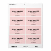 Dank je voor je bestelling roze oh hey beautiful  etiket (Full Sheet)