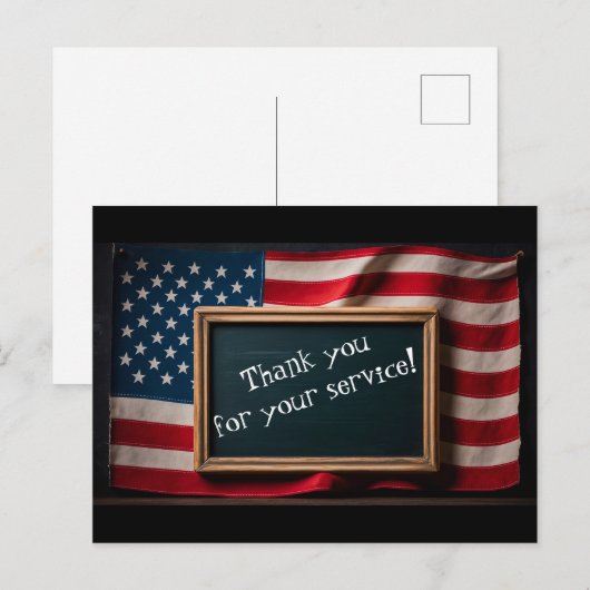 Dank je voor je dienst! briefkaart (Voorkant / Achterkant)