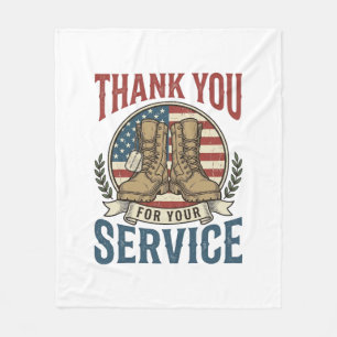 Dank je voor je dienst Militair Laarzen T-shirt De Fleece Deken