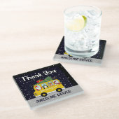 dank je voor je geweldige schoolbuschauffeur glazen onderzetter (Schuin)