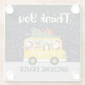 dank je voor je geweldige schoolbuschauffeur glazen onderzetter (Achterkant)