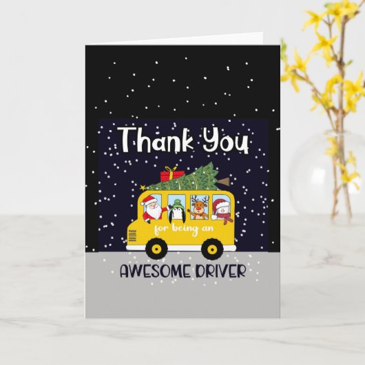 dank je voor je geweldige schoolbuschauffeur kaart (Gele Bloem)