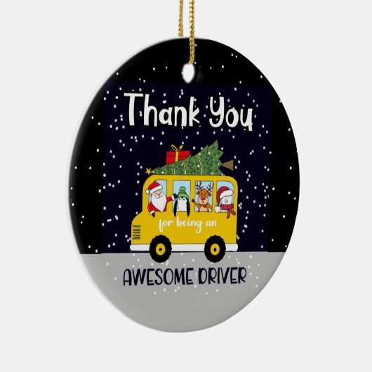 dank je voor je geweldige schoolbuschauffeur keramisch ornament (Rechts)