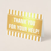 "DANK JE VOOR JE HULP!" Wenskaart Folie Kaarten (Voorkant)