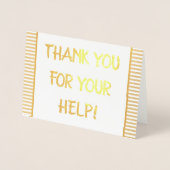 "DANK JE VOOR JE HULP!" Wenskaart Folie Kaarten (Voorkant)