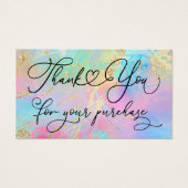 dank je voor je koopvloeistof marmer visitekaartje (Voorkant)