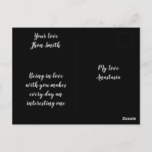 Dank je voor je liefdeskaart briefkaart (Achterkant)