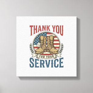 Dank je voor je service militair laarzen shirt De Canvas Afdruk