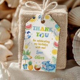 Dank je voor je verjaardagsfeestje op het strand i cadeaulabel
