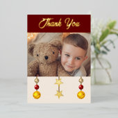 Dank je voor kerstcadeaus foto bordeauxrood folie feestdagenkaart (Staand Voorkant)