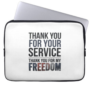 Dank je voor mijn vrijheid Patriottisch Veteranen  Laptop Sleeve