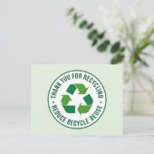 Dank je voor recycleren briefkaart (Staand voorkant)