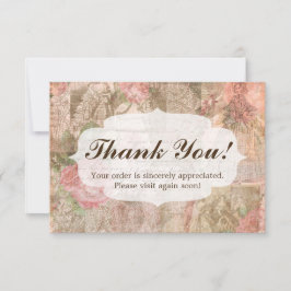 Dank je voor Shabby Chic Victoriaanse Damesmode Bedankkaart