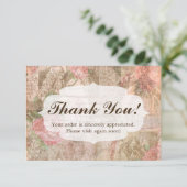 Dank je voor Shabby Chic Victoriaanse Damesmode Bedankkaart (Staand voorkant)