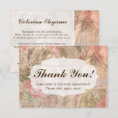 Dank je voor Shabby Chic Victoriaanse Damesmode Bedankkaart (Voorkant / Achterkant)