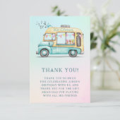 Dank je voor verjaardagsfeestje met ijsauto in de  bedankkaart (Staand voorkant)