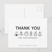 Dank je voor verwijzingsmarketing voor onroerend g briefkaart (Voorkant / Achterkant)