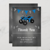 Dank je voor vierwieler verjaardag bedankkaart (Voorkant / Achterkant)