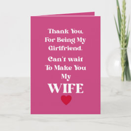 Dank je vriendin/vrouw Valentijnsdag Kaart