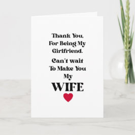Dank je vriendin/vrouw Valentijnsdag Kaart