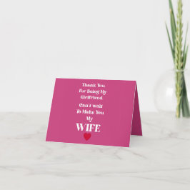 Dank je vriendin/vrouw Valentijnskaart Bedankkaart