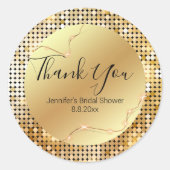 dank je vrijgezellenfeest gouden lampen disco retr ronde sticker (Voorkant)