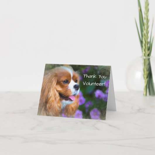 Dank je vrijwilliger Cavalier King Charles Spaniel Bedankkaart (Voorkant)