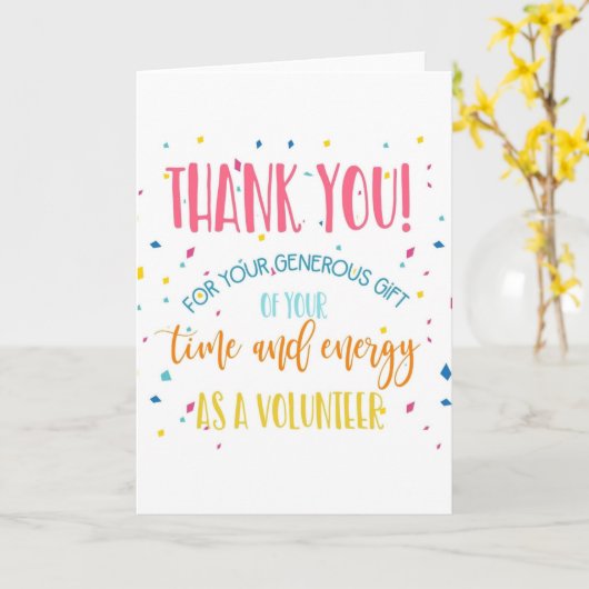 Dank je vrijwilliger kaart (Gele Bloem)