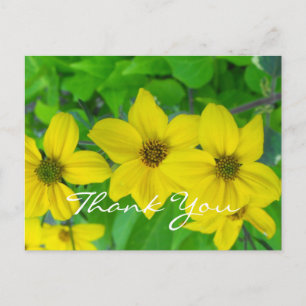 dank je vrijwilliger mooie gele bloemen briefkaart