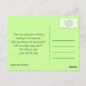 dank je vrijwilligers voor  gele bloemen briefkaart (Achterkant)