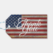 Dank je VS Vlag 4 juli Amerika Cadeaulabel (Achterkant Horizontaal)