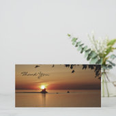 Dank je Vuurtoren bij zonsondergang Bedankkaart (Staand voorkant)
