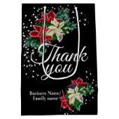 Dank je Waardering Poinsettia Bloemensieraad Zwart Medium Cadeauzakje (Achterkant)