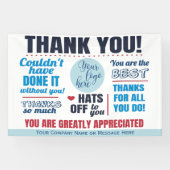 Dank je waardering vrijwilliger personeel spandoek (Horizontaal)