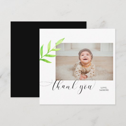 Dank je Watercolor Baby Elegante Krullen Eenvoudig (Voorkant / Achterkant)