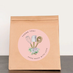 Dank je Watercolor Bakery  Ronde Sticker