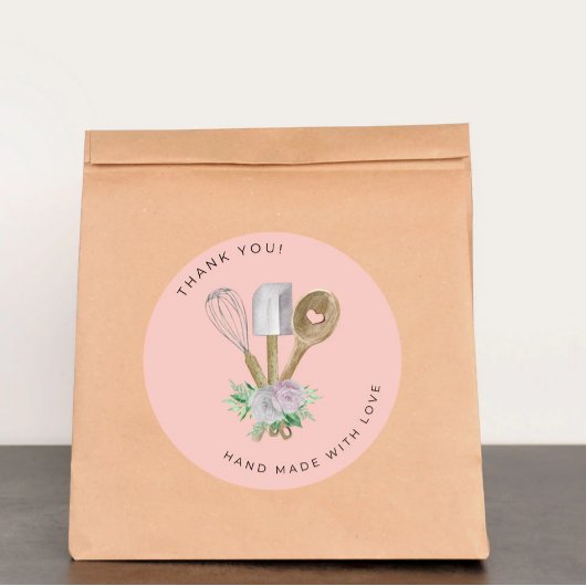 Dank je Watercolor Bakery  Ronde Sticker