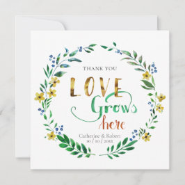 Dank je Watercolor Bloemenkrans Kaart