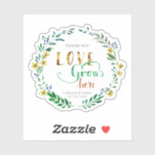 Dank je Watercolor Bloemenkrans Sticker (Vel)