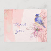 Dank je Watercolor Bluebird Vogelentuin Briefkaart (Voorkant)